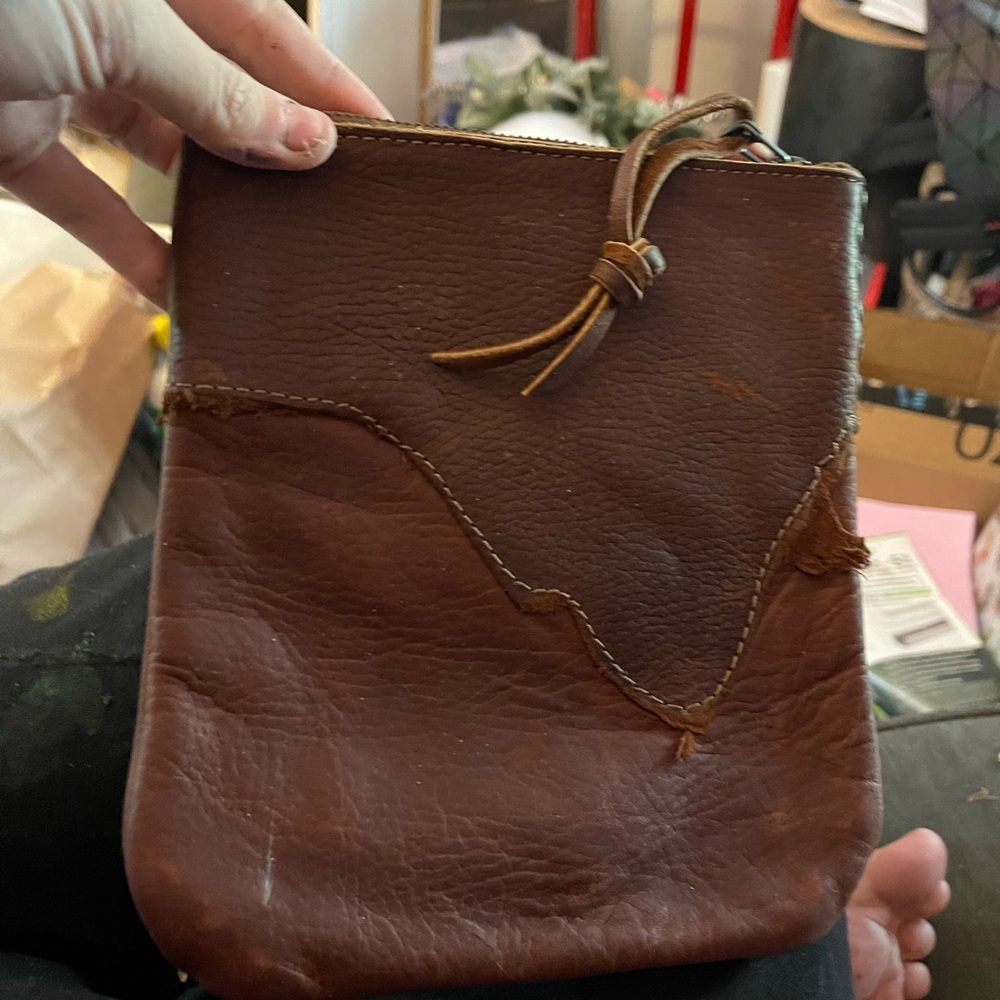 Custom Handmade Wristlet Thick Leather Strap with Zipper Closure
